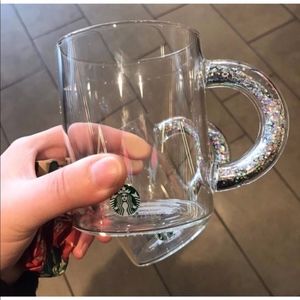Starbucks Glitter Handle Glass Mug 2019 Cup Holo